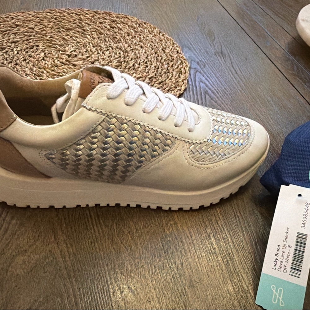 Lucky Brand Off-White Lace-Up Sneakers